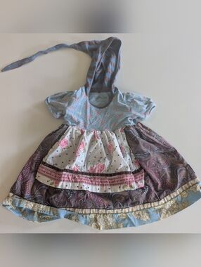 Matilda Jane Chrissy Dress Girls' Blue Gypsy Cottagecore Boho Hooded 2T